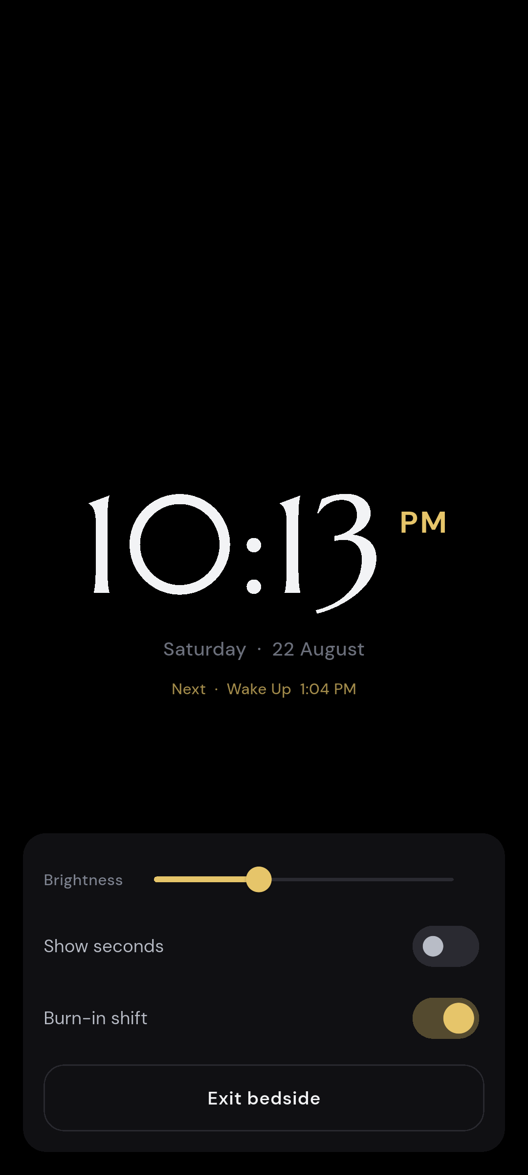 ASR Clock bedside mode
